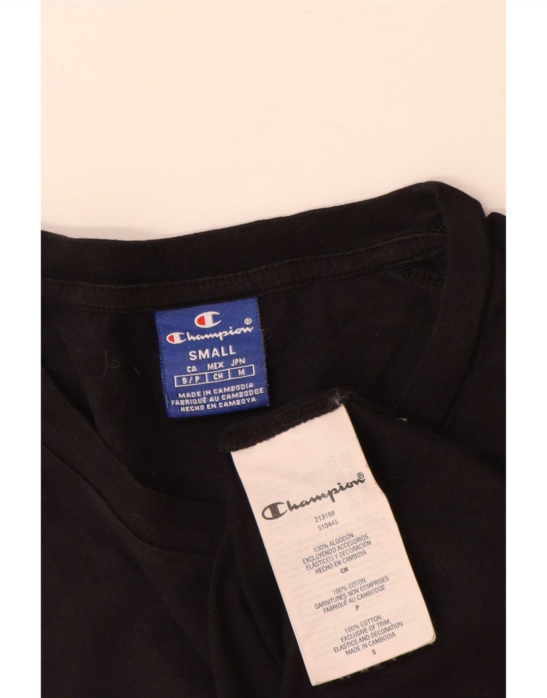 Champion Herre grafisk T-shirt top lille sort bomuld