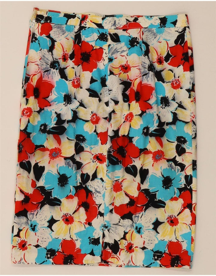 VINTAGE Womens Straight Skirt W28 Medium Multicoloured Floral Vintage Vintage and Second-Hand Vintage from Messina Hembry 