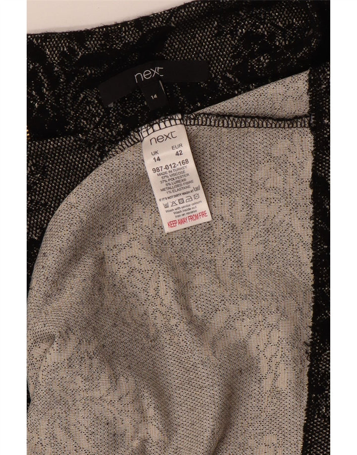 NÆSTE Dame Langærmet Shift Dress UK 14 Medium Grey Floral Viscose
