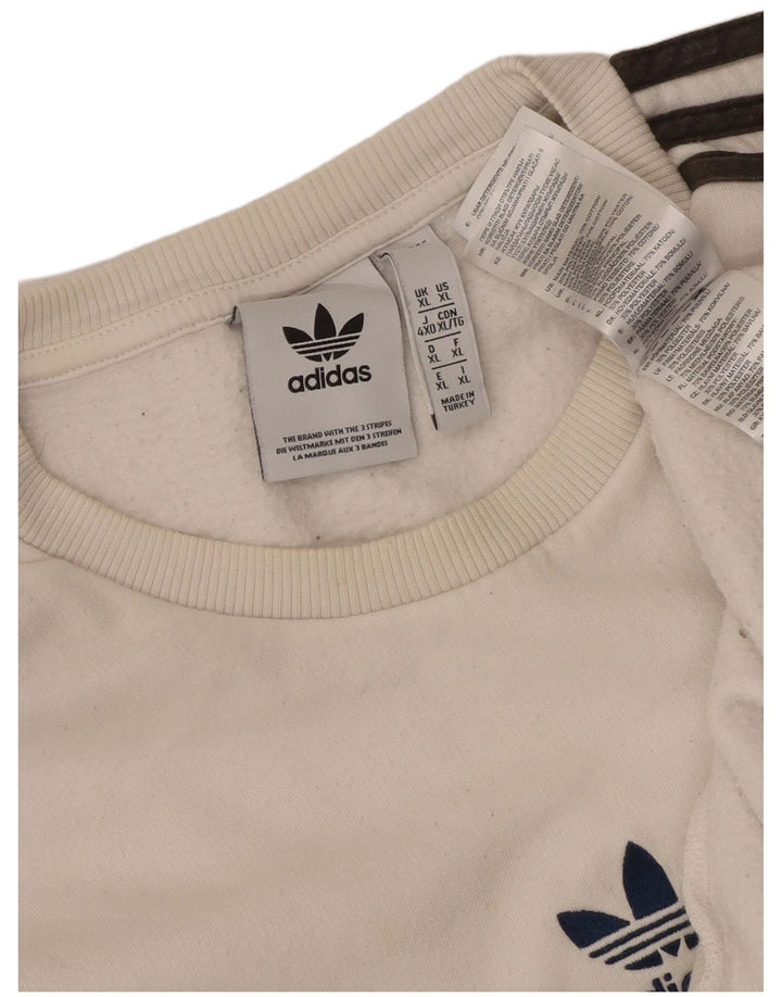 Adidas Herre Sweatshirt Jumper XL Hvid Bomuld