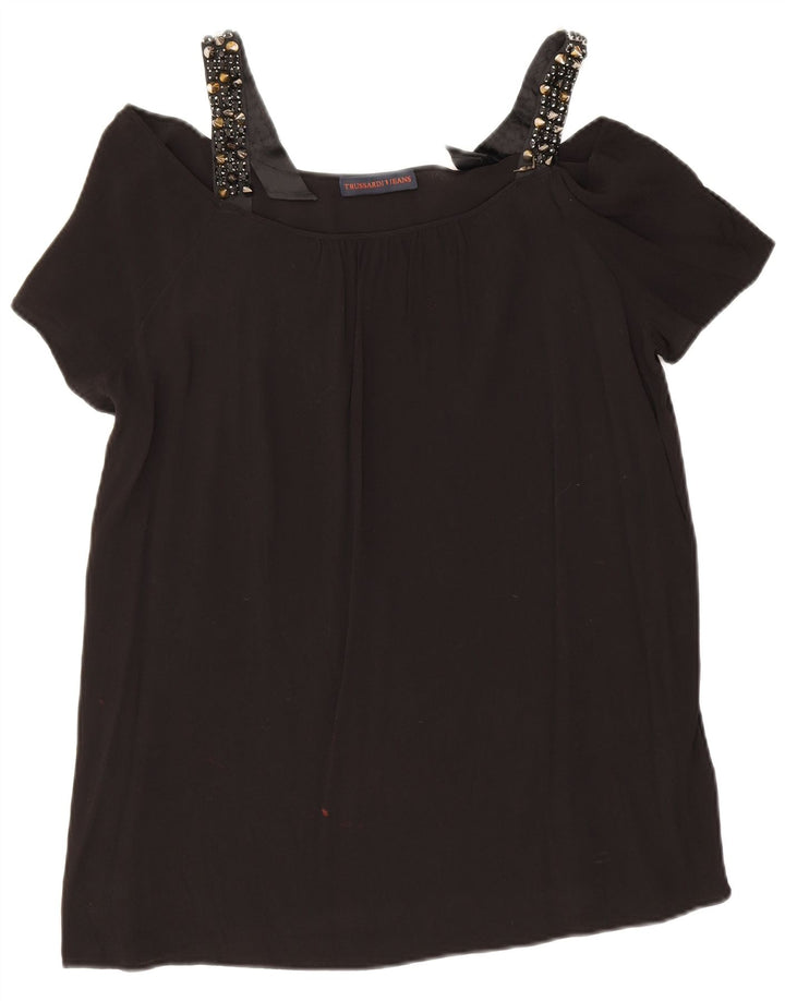Trussardi Dame Off Shoulder Top IT 48 XL Sort Viscose