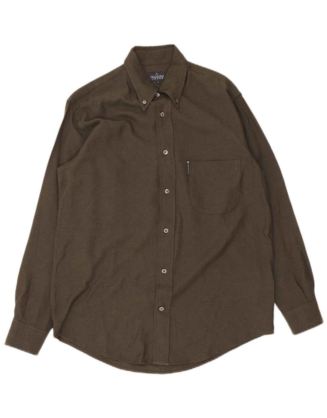 Trussardi herreskjorte lille Khaki Viscose