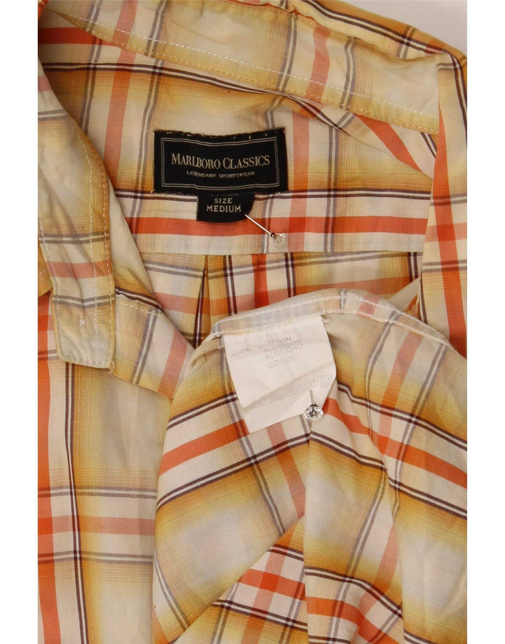 Marlboro Classics Kortærmet Herreskjorte Medium Gul Plaid Bomuld