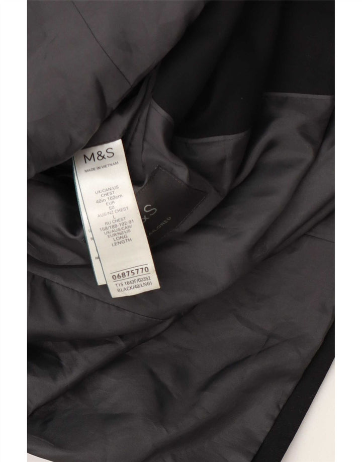 Marks & Spencer Herre 2-knaps blazerjakke UK 40 Medium Sort Polyester