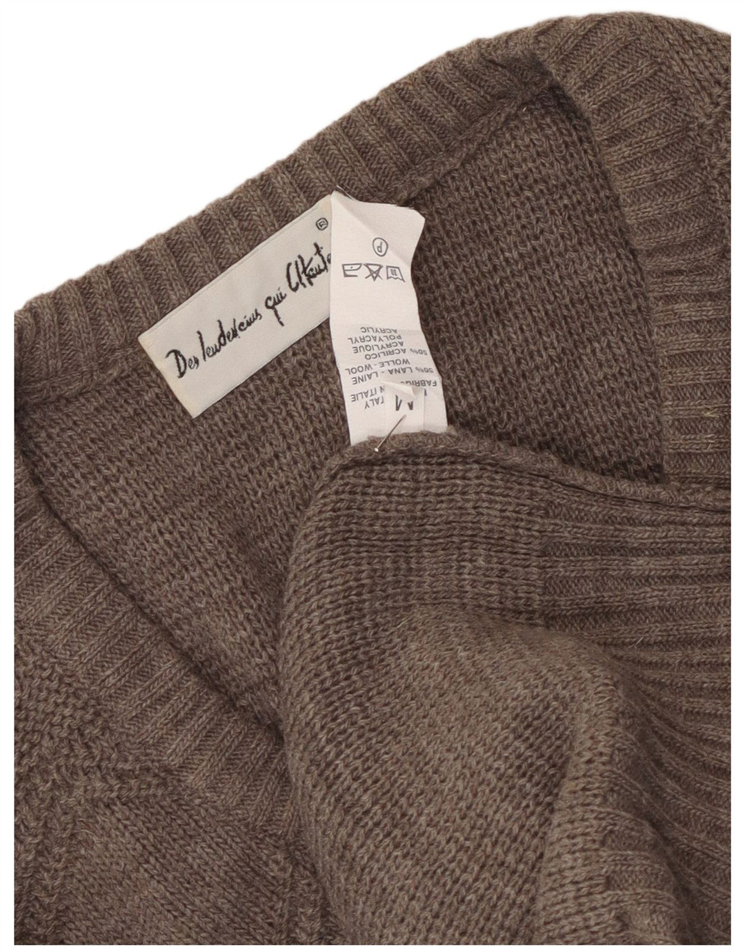 Vintage Herre V-hals sweater Medium Grey Argyle/Diamond Wool