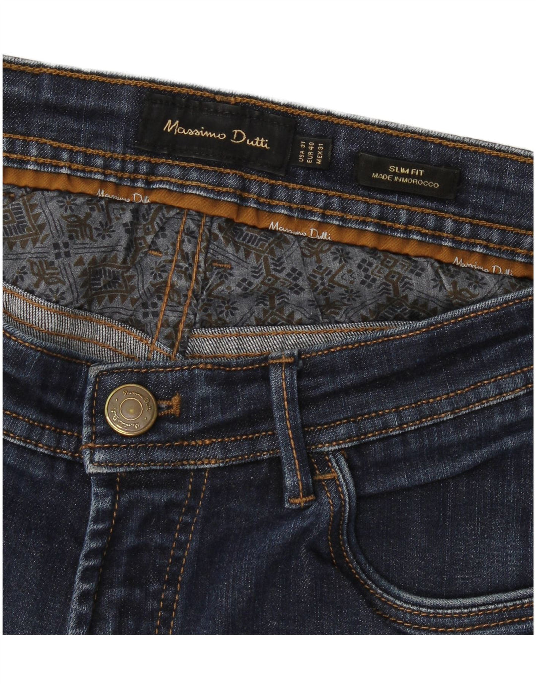 Massimo Dutti Herre Slim Jeans EU 40 Medium W31 L30 Blå