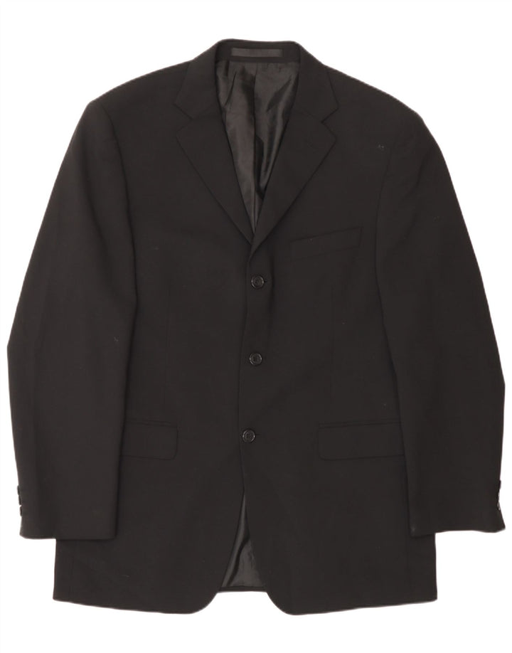 Marks & Spencer Herre 3-knaps blazerjakke UK 40 Medium Sort Polyester