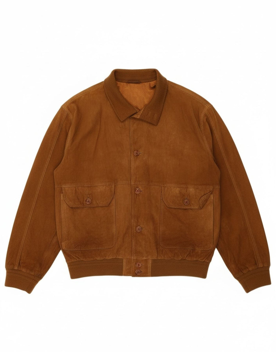 Vintage herre ruskind bomberjakke UK 42 XL brunt læder