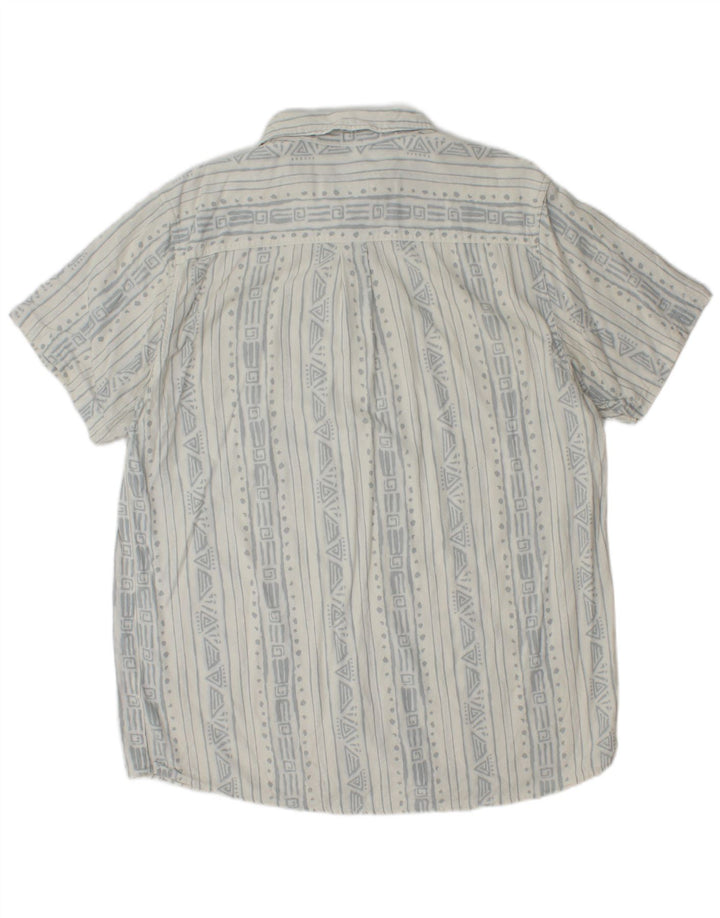 Rip Curl Kortærmet Herreskjorte XL Hvid Geometrisk Viscose