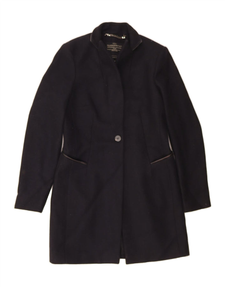 ALL SAINTS Womens Overcoat UK 8 Small Navy Blue Wool Vintage All Saints and Second-Hand All Saints from Messina Hembry 
