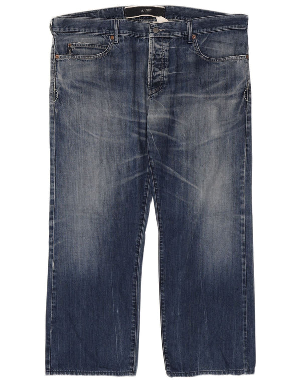 Armani Straight Jeans til mænd W40 L29 Blå Bomuld