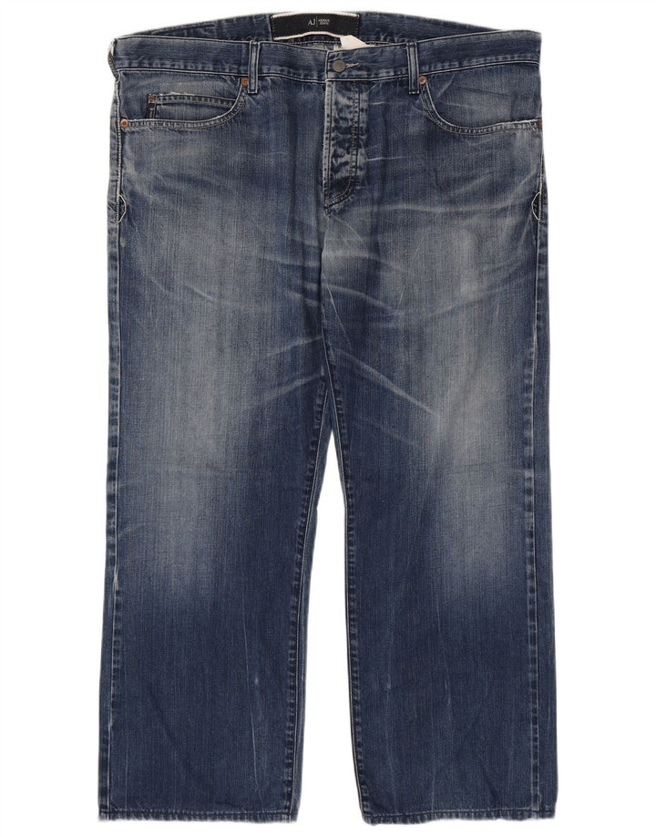 Armani Straight Jeans til mænd W40 L29 Blå Bomuld