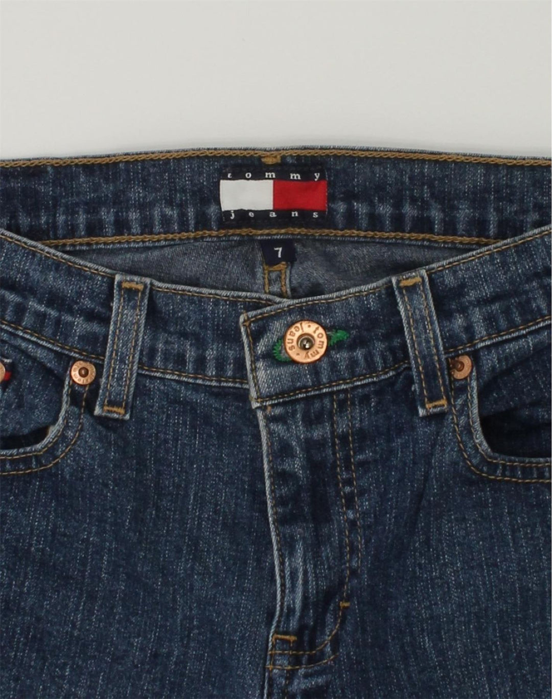 TOMMY HILFIGER Girls Straight Jeans 6-7 Years W26 L22 Blue Cotton | Vintage Tommy Hilfiger | Thrift | Second-Hand Tommy Hilfiger | Used Clothing | Messina Hembry 
