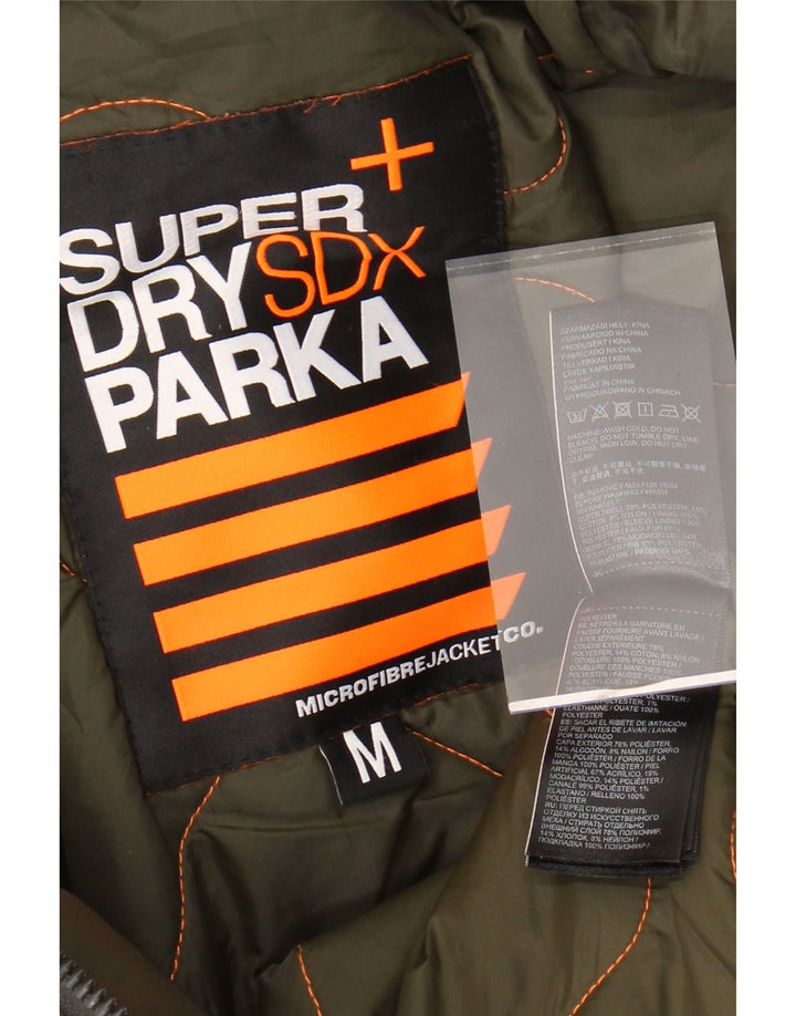 SUPERDRY Parkajakke med hætte til mænd UK 38 Medium Khaki Polyester