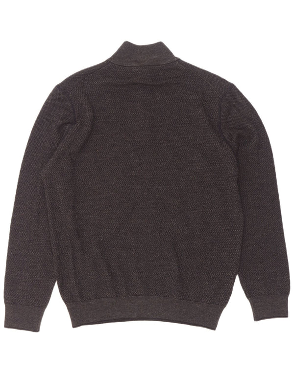 Bugatti Herre Zip Neck Jumper Sweater Large Grå