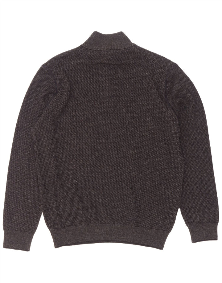Bugatti Herre Zip Neck Jumper Sweater Large Grå