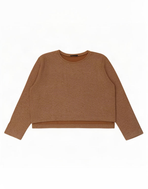 Zara Dame Crop Top Langærmet UK 18 XL Beige
