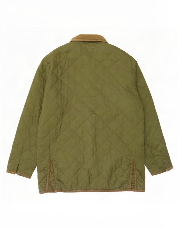 Vintage Herre quiltet jakke UK 40 Large Green Polyester