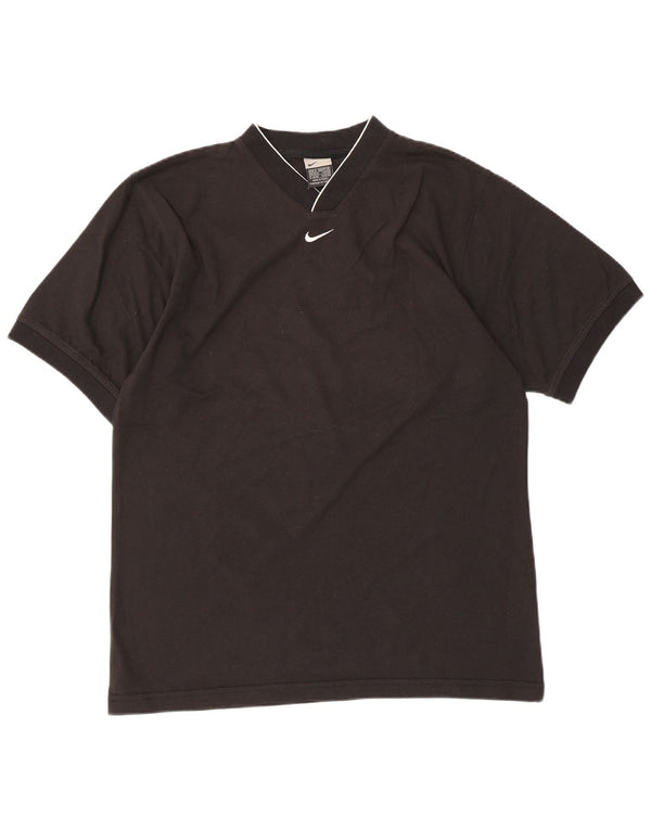 NIKE Mens T-Shirt Top UK 39/41 Medium Black Cotton