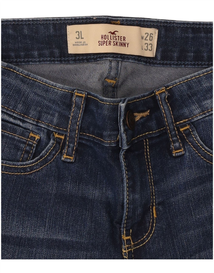 HOLLISTER Super Skinny Jeans til kvinder W26 L33 Blå Bomuld