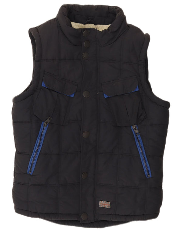 Superdry Herre Sherpa Polstret Gilet UK 40 Large Black Bomuld