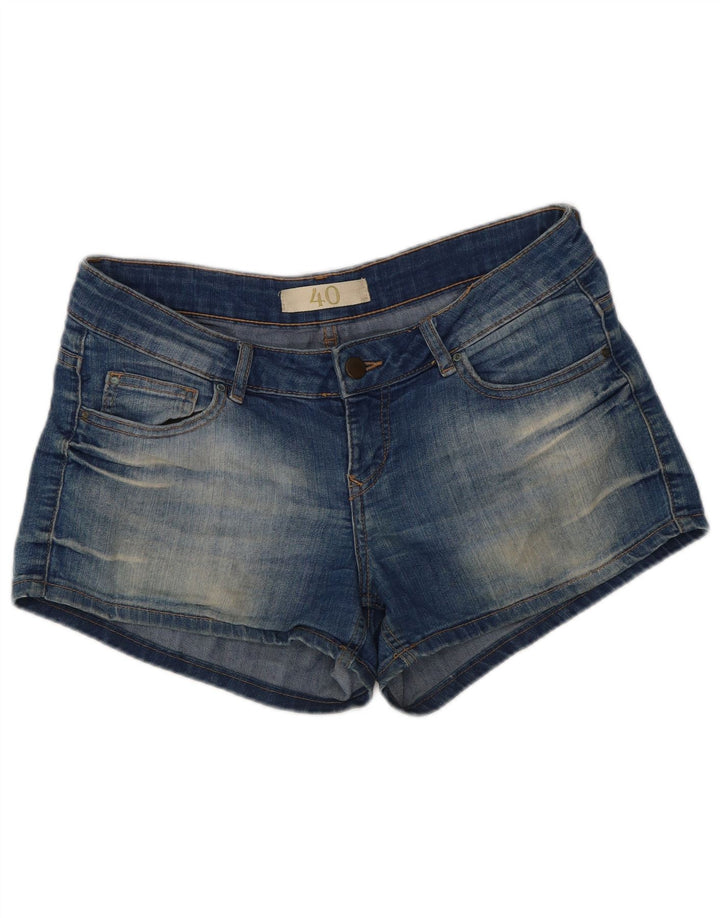 Zara Dame Denim Shorts EU 40 Medium W30 Blå Bomuld