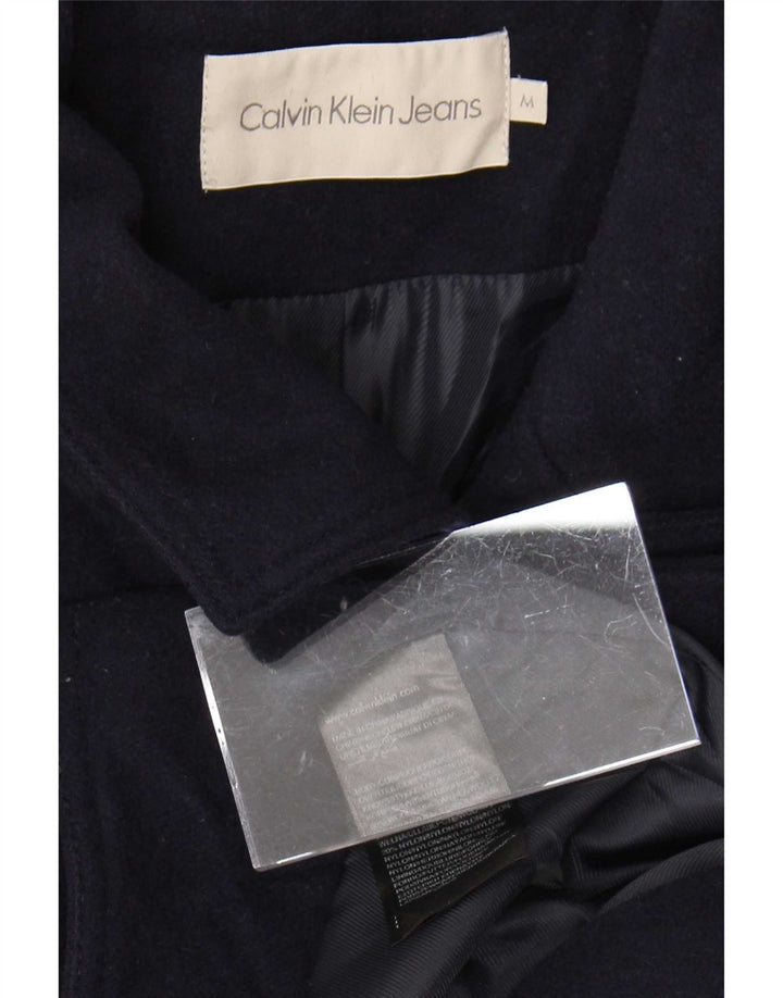 Calvin Klein Jeans Dame Overfrakke UK 14 Medium Navy Blue Uld