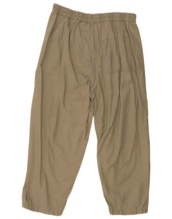Marks & Spencer Dame Loose Fit Cropped Trousers UK 16 Large W34 L24 Khaki