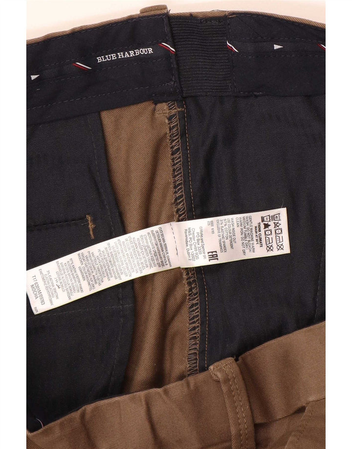 Marks & Spencer Herre Blue Harbor Lige Chinobukser W40 L29 Brun