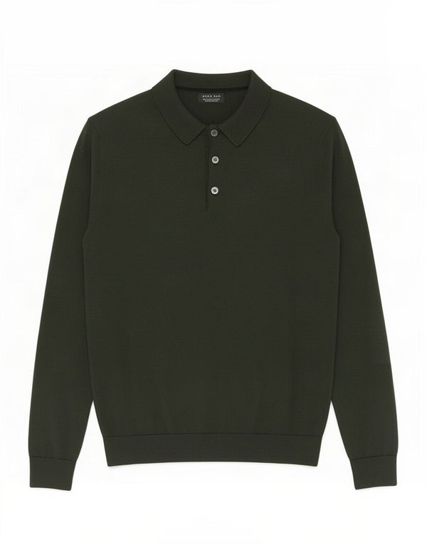 Zara Herre Polo Neck Jumper Sweater Medium Grøn Akryl