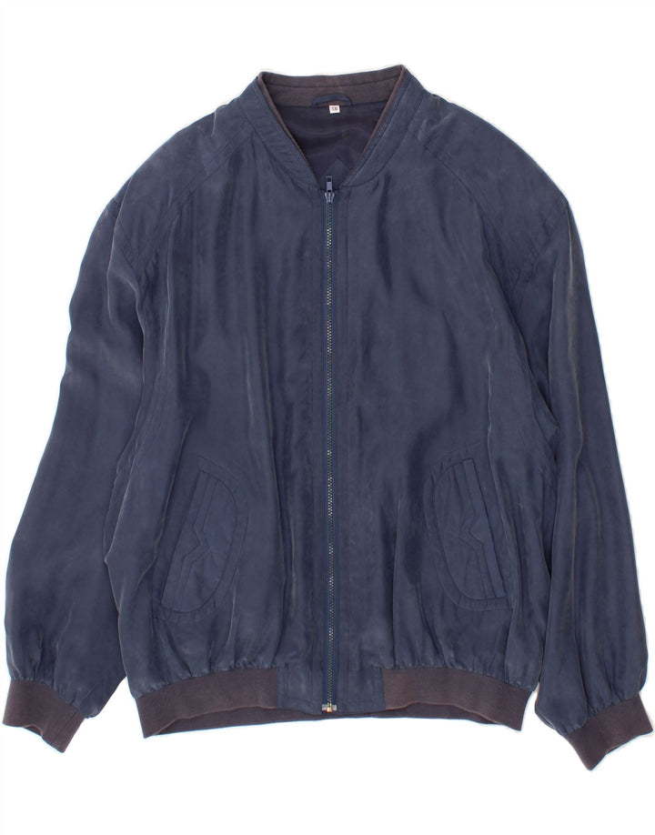 VINTAGE Mens Bomber Jacket IT 56 3XL Navy Blue Vintage Vintage and Second-Hand Vintage from Messina Hembry 