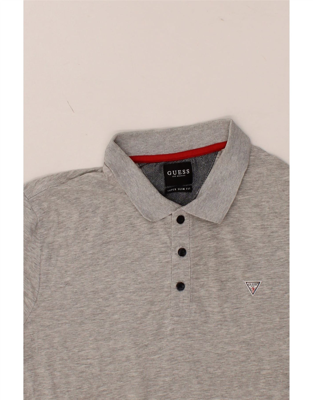 GUESS Mens Slim Fit Polo Shirt Medium Grey Vintage Guess and Second-Hand Guess from Messina Hembry 
