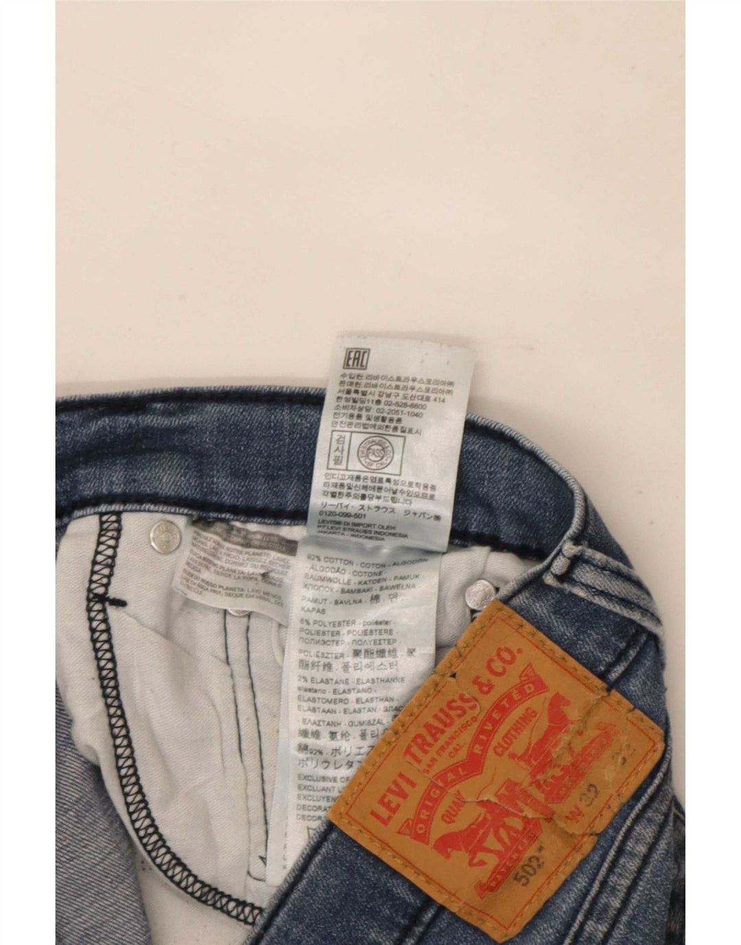 Levi's Herre 502 tilspidsede jeans W32 L32 blå bomuld