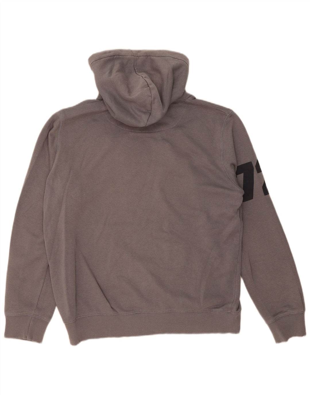 FRENCH CONNECTION Mens Graphic Hoodie Jumper Large Grey Cotton