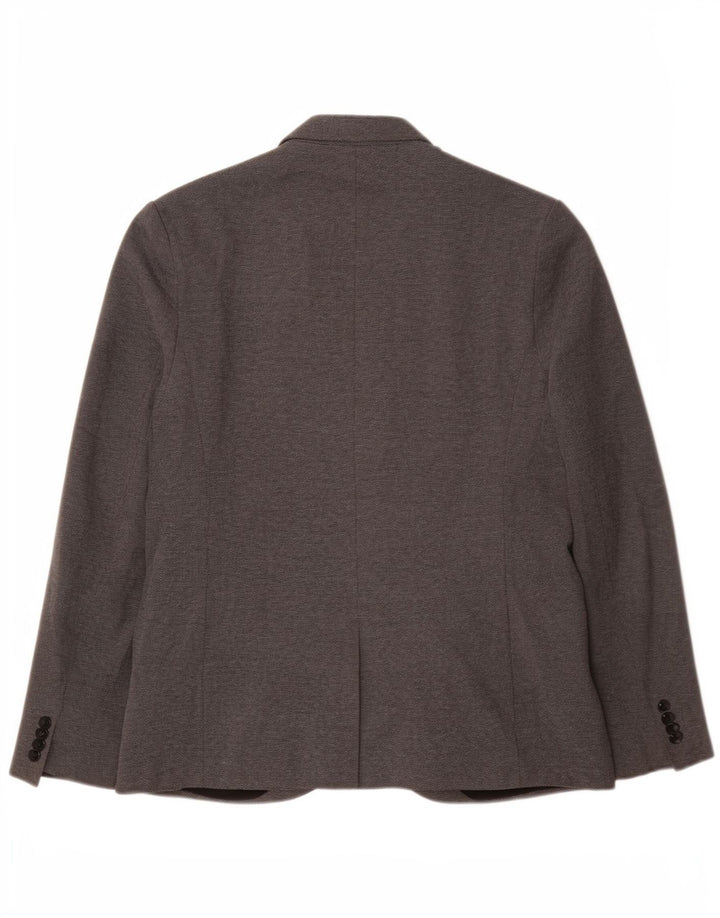 Zara Herre 2-knaps blazerjakke UK 42 XL Grå Polyester Classic