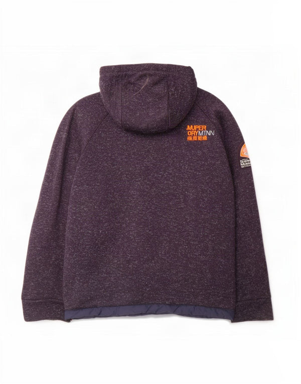 Superdry Windbreaker-jakke med hætte til mænd UK 40 Large Navy Blue Flecked