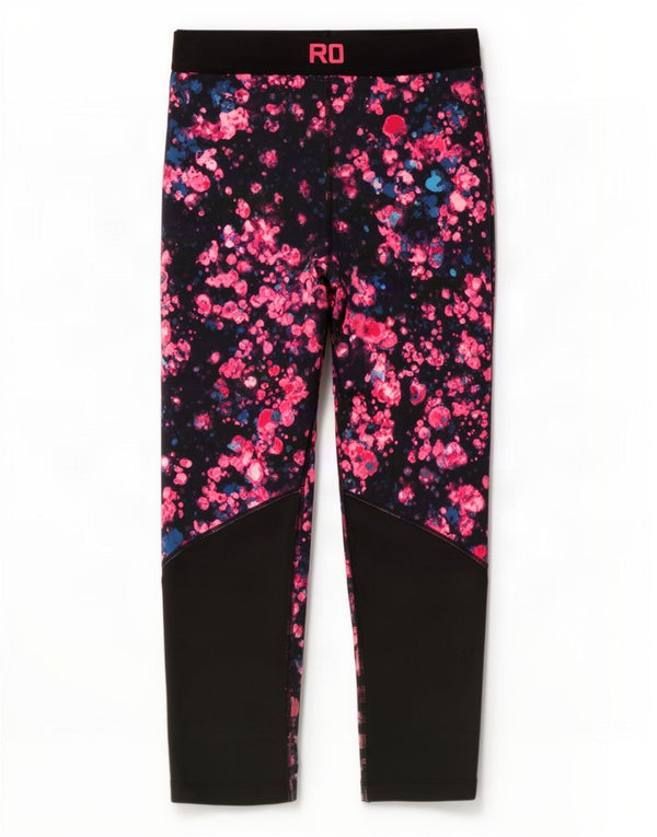 Nike Dame Dri Fit Grafiske Capri Leggings UK 8 Small Red Tie Dye Polyester