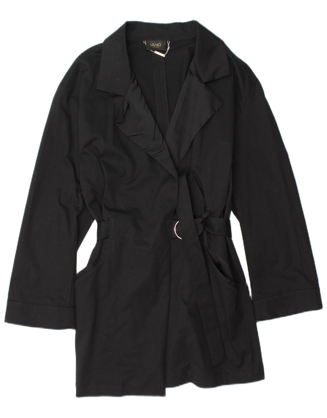 Liu Jo Trench Coat til kvinder IT 44 Medium Sort Bomuld
