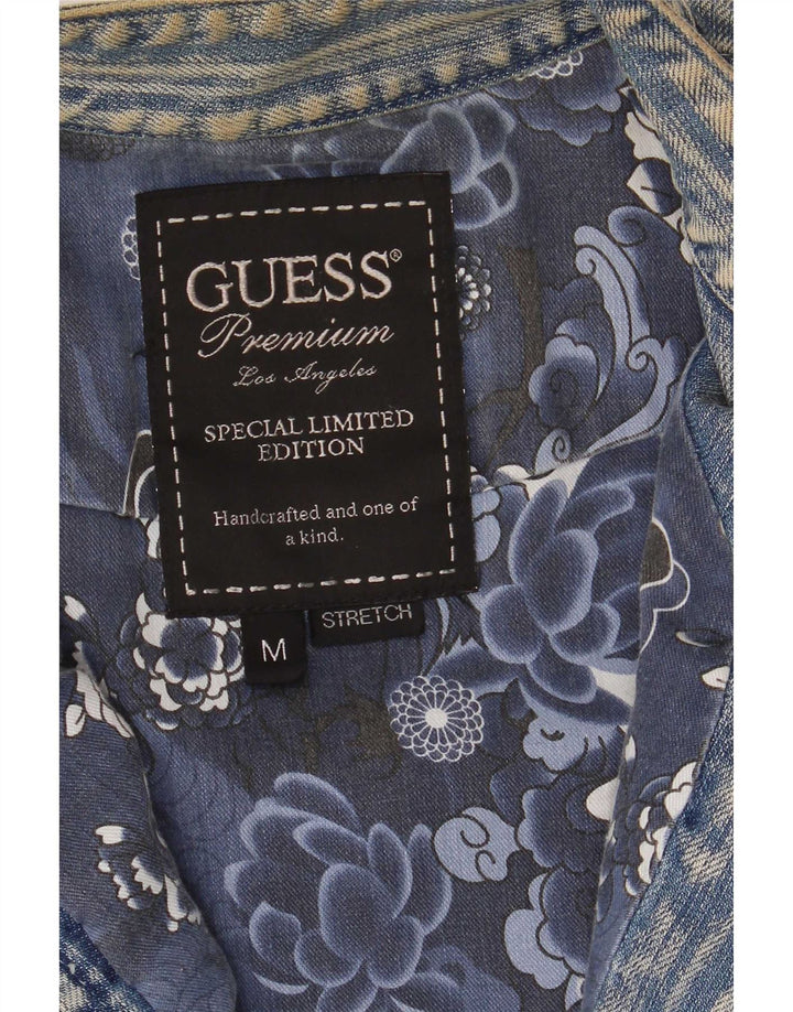 Guess Dame Denim Jacket UK 12 Medium Blue Cotton