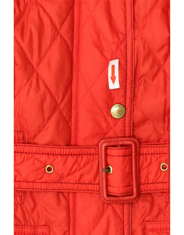 Barbour Quiltet jakke til kvinder UK 12 Medium Rød Polyamid