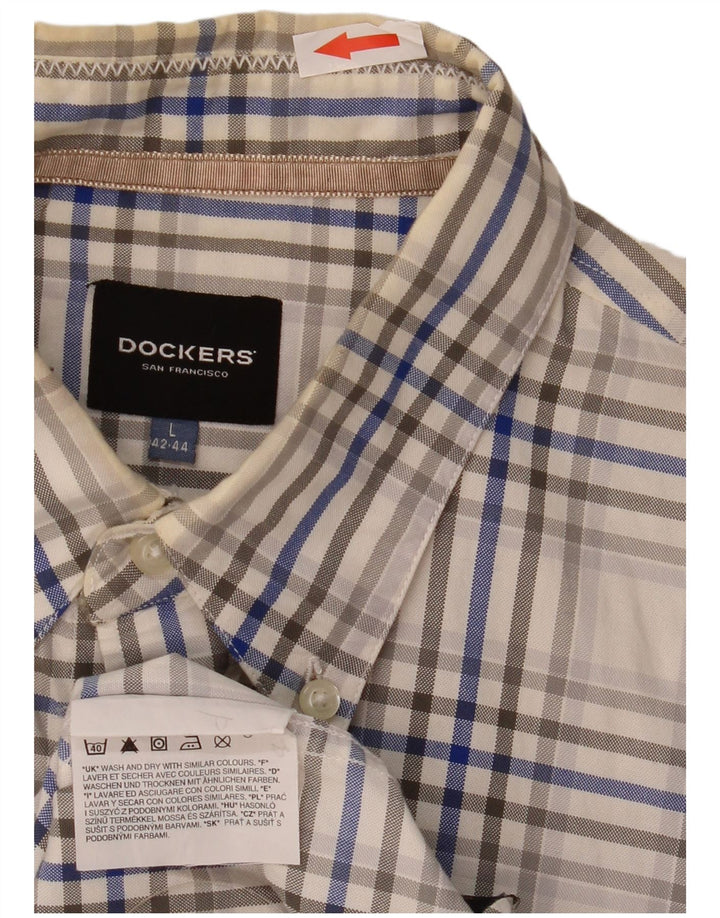 Dockers herreskjorte str. 42/44 Stor flerfarvet ternet bomuld