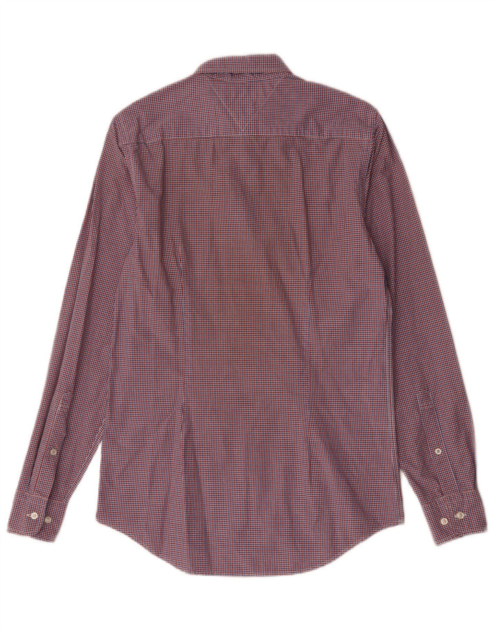 Tommy Hilfiger Herre Slim Fit Skjorte Lille Rød Gingham Bomuld
