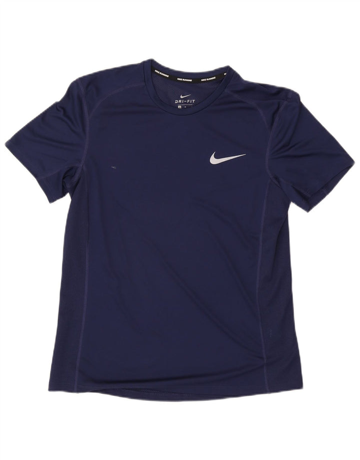 Nike Herre Dri Fit T-shirt Top Medium Marineblå