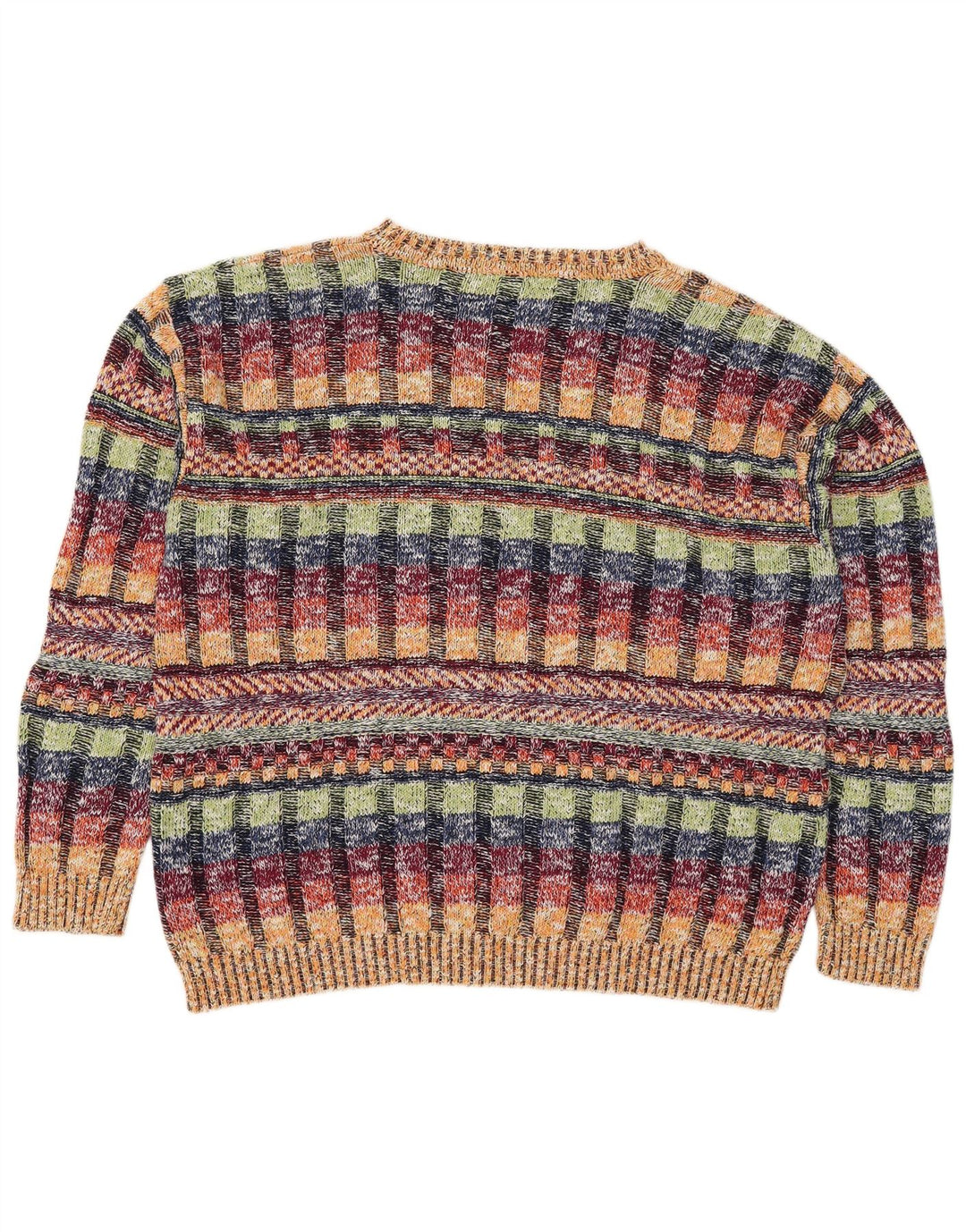 Vintage herre sweater med rund hals DK 42/44 stor flerfarvet tern