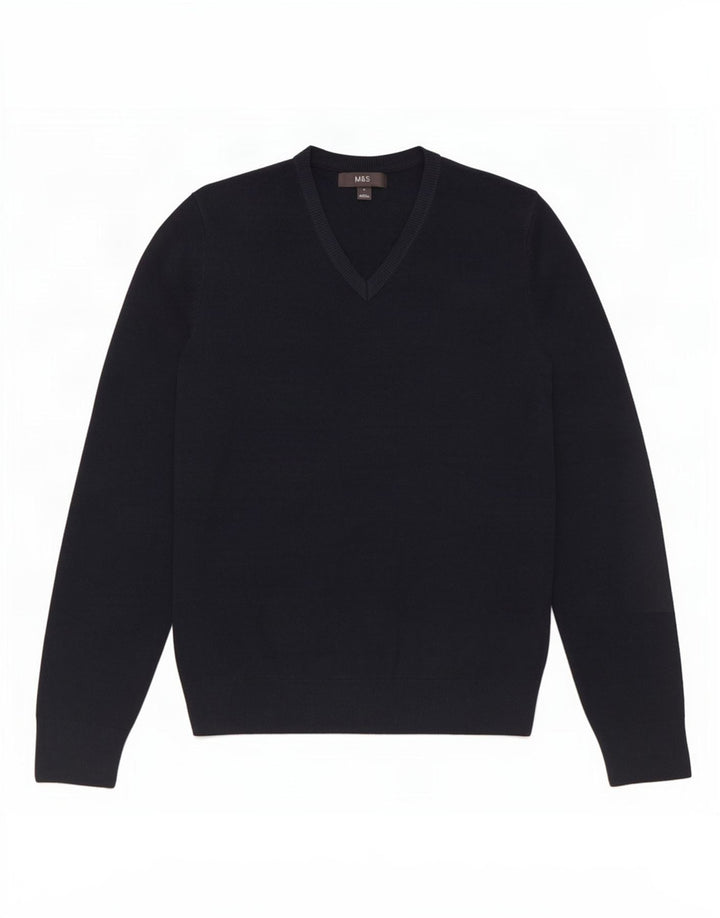 Marks & Spencer Herre V-hals sweater Medium Marineblå Akryl