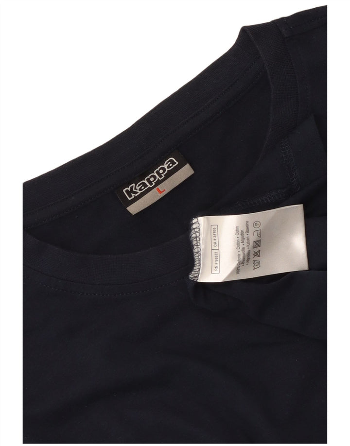 Kappa Herre T-Shirt Top Stor Marineblå Bomuld
