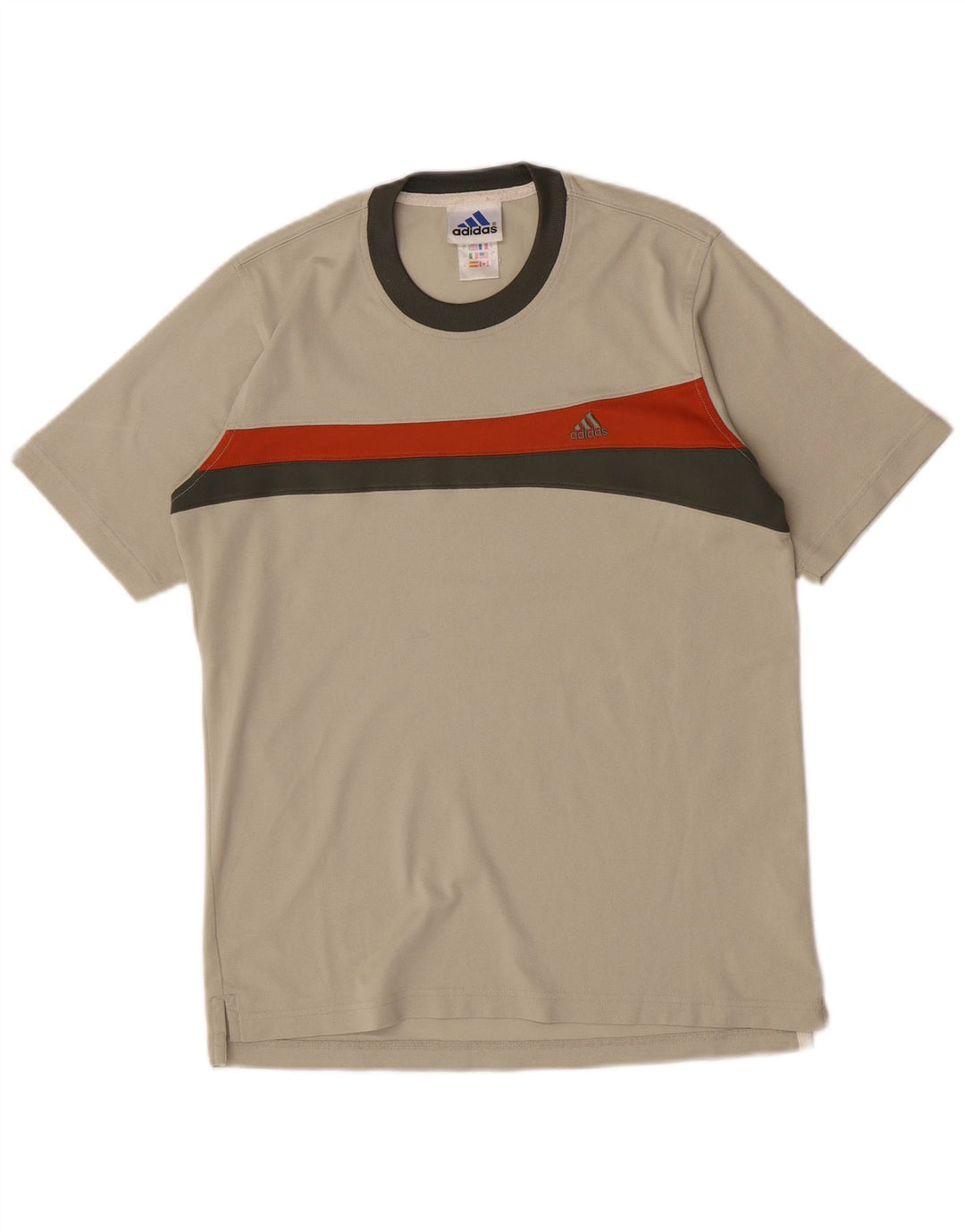 Adidas Herre T-shirt Top Medium Beige Colourblock Polyester