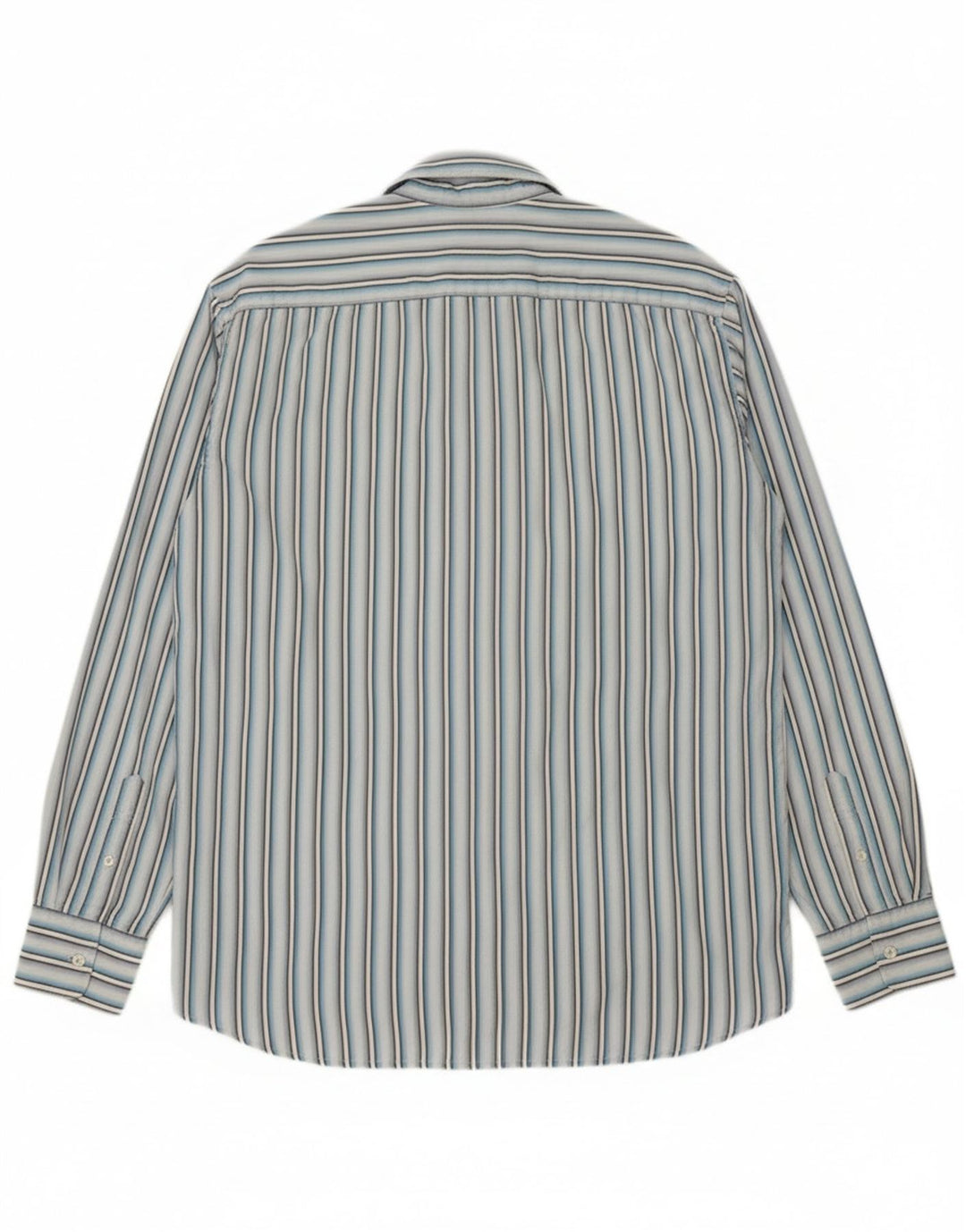 TOM TAILOR Mens Shirt Large Blue Striped Cotton