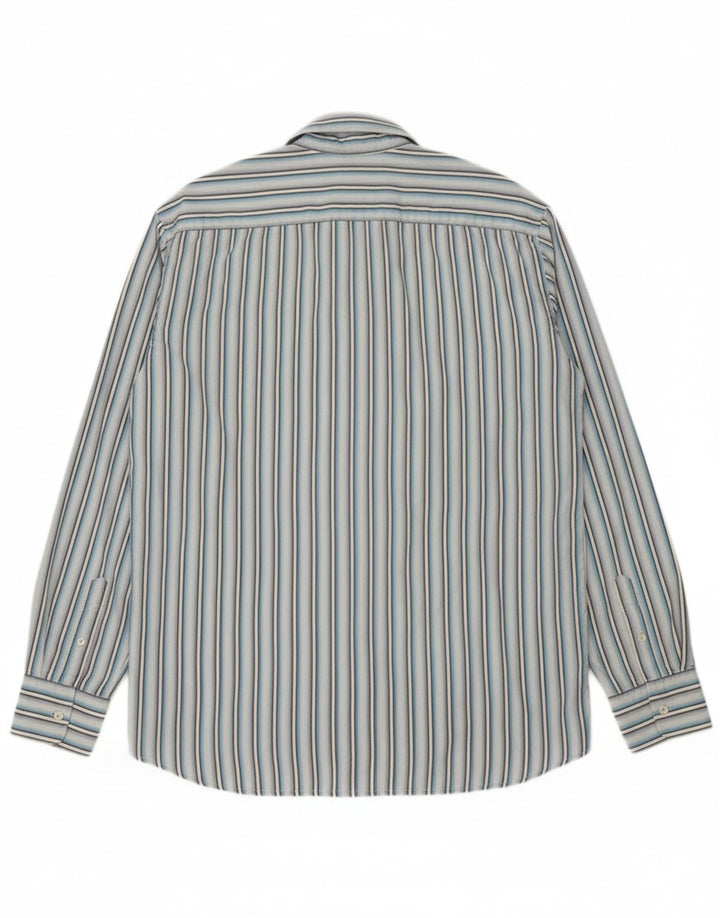 TOM TAILOR Mens Shirt Large Blue Striped Cotton