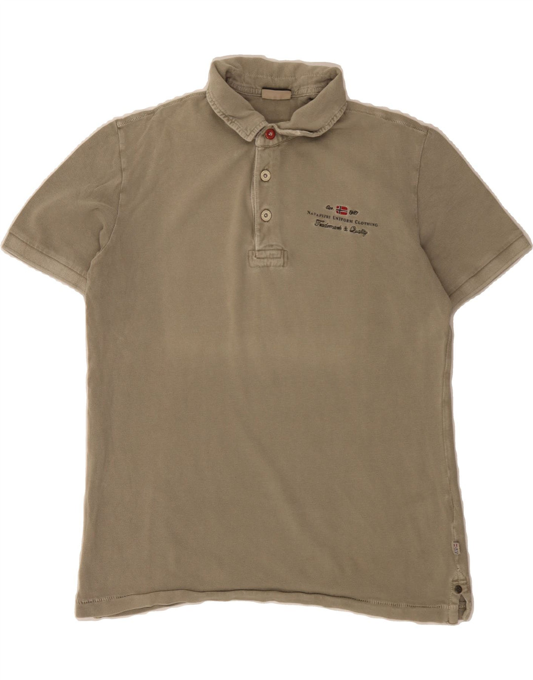 NAPAPIJRI Womens Polo Shirt UK 16 Large Beige Vintage Napapijri and Second-Hand Napapijri from Messina Hembry 